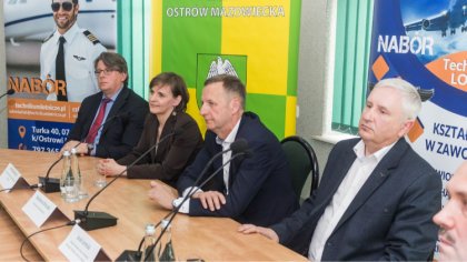 Ostrów Mazowiecka - Konferencja prasowa na temat Technikum Lotniczego w Nagoszew