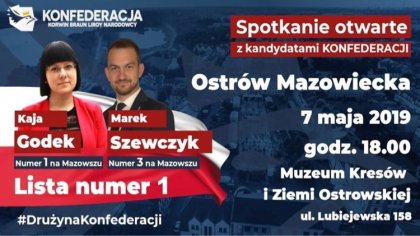 Ostrów Mazowiecka - Kaja Godek i Marek Szewczyk, kandydaci do europarlamentu z l