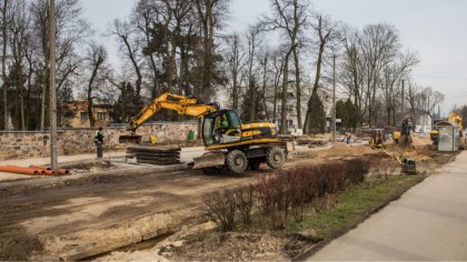 Ostrów Mazowiecka - Prace budowlane na ulicy Kościuszki w Ostrowi Mazowieckiej p