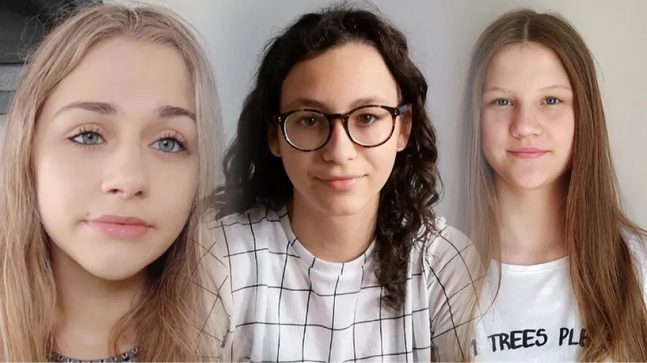 Laureatki konkursu - od lewej Julia Cholewicka, Maria Leszczyńska i Dominika Podleś