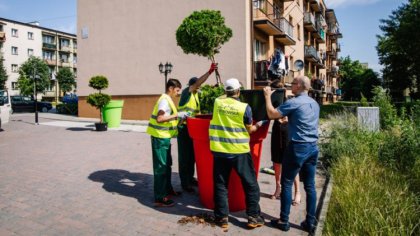 Ostrów Mazowiecka - Teren obok galerii sztuki Jatki został ozdobiony przez kolor