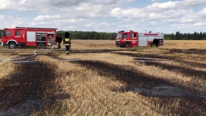 Ostrów Mazowiecka - W miejscowości Stok doszło do pożaru rżyska i skoszonej słom