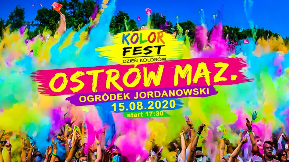 Najbardziej kolorowa impreza na całym świecie, już dziś zawita do Ostrowi Mazowieckiej. 15 sierpnia od godziny 17:30 w Parku Jordanowskim to w?