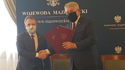 Ostrów Mazowiecka - Burmistrz Jerzy Bauer i Wicewojewoda Sylwester Dąbrowski pod