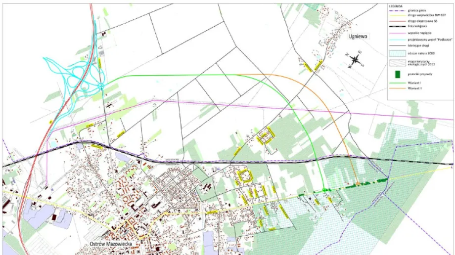 fot. fragment dokumentacji wariantów małej obwodnicy Ostrowi Mazowieckiej / Urząd Miasta w Ostrowi Mazowieckiej