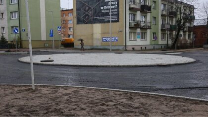 Ostrów Mazowiecka - W Ostrowi Mazowieckiej powstają dwa nowe ronda, jedno z nich