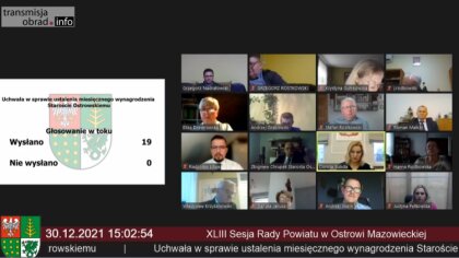 Ostrów Mazowiecka - Podczas XLIII Sesji Rady Powiatu w Ostrowi Mazowieckiej radn