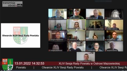 Ostrów Mazowiecka - W trybie zdalnym w czwartek 13 stycznia odbyła się XLIV Sesj
