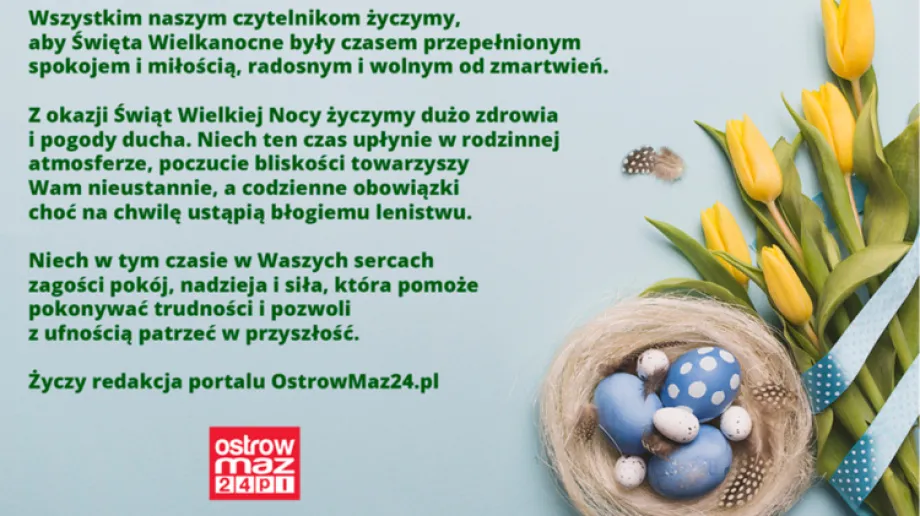 Wszystkim naszym czytelnikom życzymy, aby Święta Wielkanocne były czasem przepełnionym spokojem i miłością, radosnym i wolnym od zmartwień