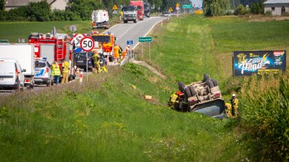 Ostrów Mazowiecka - Kierowca samochodu ciężarowego nie dostosował prędkości do w
