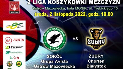 Ostrów Mazowiecka - Przed koszykarzami Sokoła Grupa Avista Ostrów Mazowiecka kol