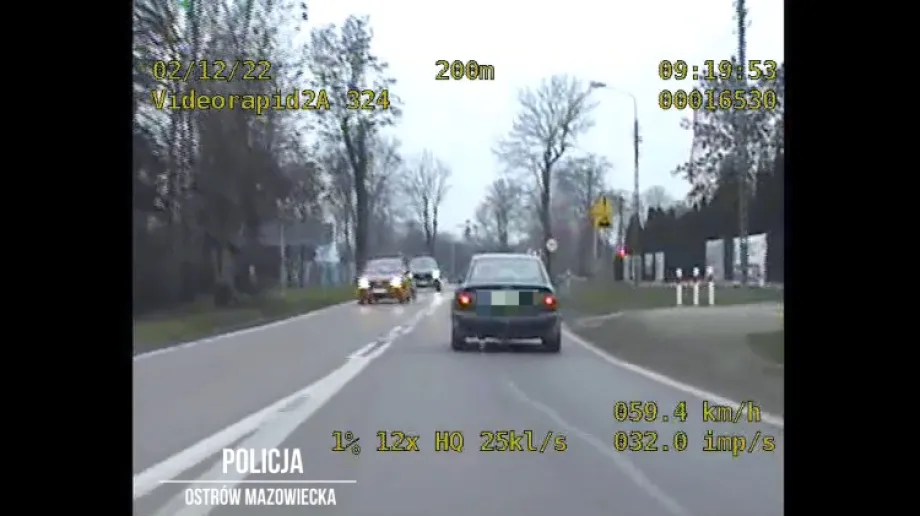 Fot. Kadr z nagrania - Komenda Powiatowa Policji w Ostrowi Mazowieckiej