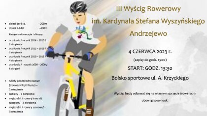Ostrów Mazowiecka - Urząd Gminy Andrzejewo zapowiedział III edycję Wyścigu Rower