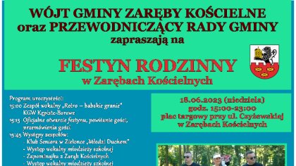 Ostrów Mazowiecka - Wójt Gminy Zaręby Kościelne zaprasza do udziału w Festynie R