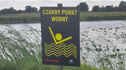 Ostrów Mazowiecka - Miejsca nad wodą, gdzie znajduje się znak 