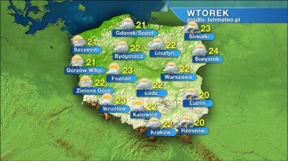 Ostrów Mazowiecka - Na Pomorzu Zachodnim i Ziemi Lubuskiej dość pogodnie i zanik