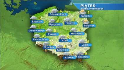 Ostrów Mazowiecka - W weekend w Polsce zrobi się zimowo. Prognozuje się deszcz, 