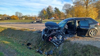 Ostrów Mazowiecka - Do groźnie wyglądającego wypadku doszło w miejscowości Rostk