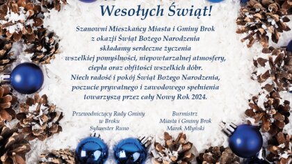 Ostrów Mazowiecka - Szanowni Mieszkańcy Miasta i Gminy Brok z okazji Świąt Bożeg