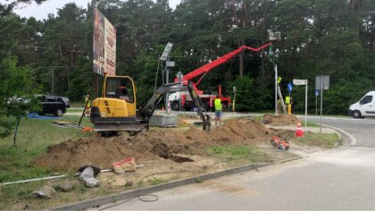 Ostrów Mazowiecka - Wzdłuż drogi krajowej nr 50 na terenie miasta Brok trwają in