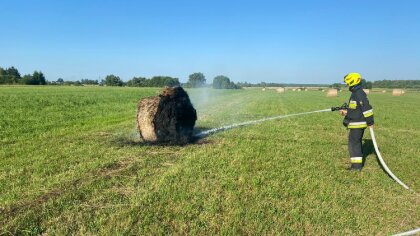 Ostrów Mazowiecka - Do pożaru beli doszło na terenie Broku. Dzięki błyskawicznej