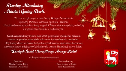 Ostrów Mazowiecka - Drodzy Mieszkańcy Miasta i Gminy Brok, W tym wyjątkowym czas