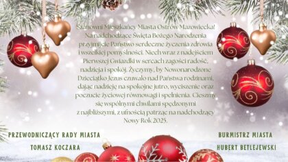 Ostrów Mazowiecka - Szanowni Mieszkańcy Miasta Ostrów Mazowiecka! Na nadchodzące