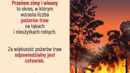 Ostrów Mazowiecka - Wypalanie traw jest w Polsce nielegalne i grozi surowymi kar