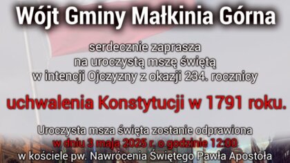 Ostrów Mazowiecka - Wójt Gminy Małkinia Górna serdecznie zaprasza mieszkańców do