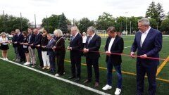 Ostrów Mazowiecka - Pokaz freestyle football, tłum gości i symboliczne