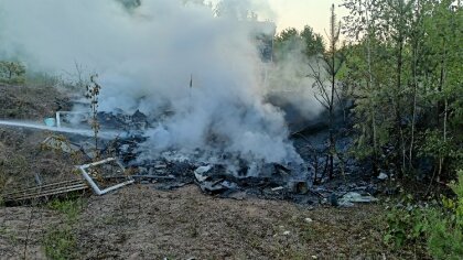 Ostrów Mazowiecka - Ogień rozświetlił okolice Przyborowia we wczesnych godzinach