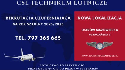 Ostrów Mazowiecka - Od września w Technikum Lotniczym rozpoczyna się nowy, ambit