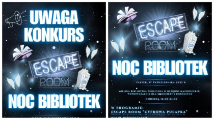 Ostrów Mazowiecka - Escape room, makrama, kino, fotobudka i książki aż do północ