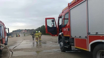 Ostrów Mazowiecka - Na terenie jednej z firm w gminie Nur doszło do niebezpieczn