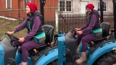 Filmik z podostrowskiej wsi robi furorę w sieci. "To tylko Jabłczyńska jadąca traktorem z…