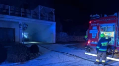 Pożar przy sali weselnej w Broku