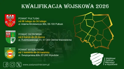 Ostrów Mazowiecka - W tym roku kwalifikacja wojskowa obejmie rekordową liczbę os