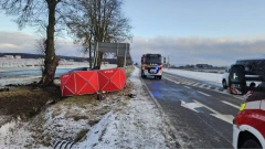Tragiczny wypadek na drodze w kierunku Łomży. Kierowca samochodu zginął na miejscu (zdjęc…