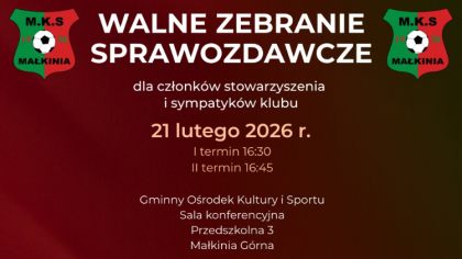 Ostrów Mazowiecka - 21 lutego odbędzie się Walne Zebranie Sprawozdawcze Małkińsk