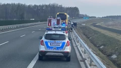 Autokar i samochód dostawczy zderzyły się na S61. Były utrudnienia w ruchu (zdjęcia)