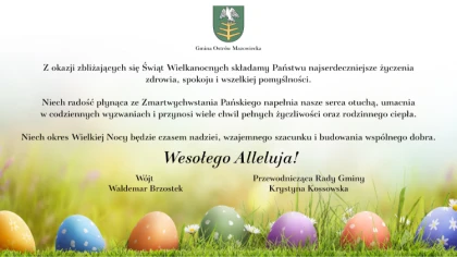 Z okazji zbliżających się Świąt Wielkanocnych składamy Państ