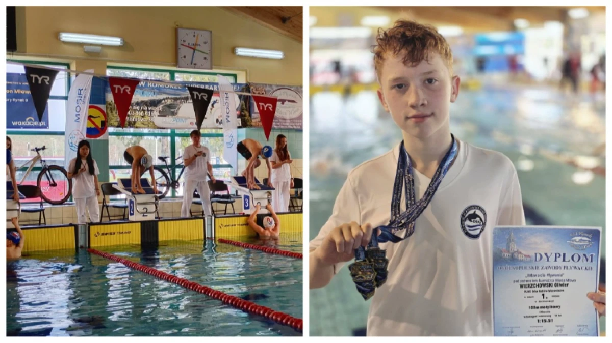 Podczas Ogólnopolskich Zawodów Pływackich „Mława dla pływania” znakomitą formę zaprezentował reprezentant Orki Ostrów Mazowiecka, 13-l