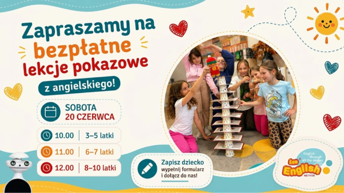 Leo English – nauka poprzez zabawę. Nauczymy Twoje dziecko mówić po angielsku. Poznaj naszą metodę, zapisz dziecko na lekcję próbną.
[fo