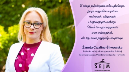Z okazji zakończenia roku szkolnego, życzę wszystkim uczniom