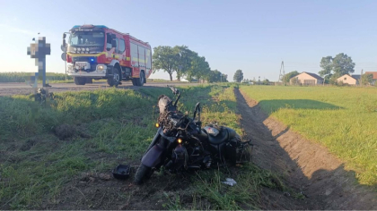 Ostrów Mazowiecka - Motocyklista jadący w kierunku Łomży stracił panowanie nad p