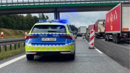 Na drodze S-8 na obwodnicy miasta w Ostrowi Mazowieckiej na 