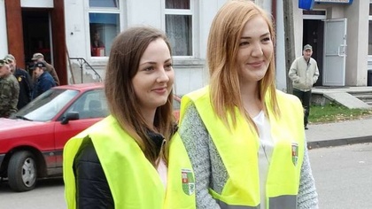 Ostrów Mazowiecka - Przedstawiciele policji, straży pożarnej i starostwa powiato