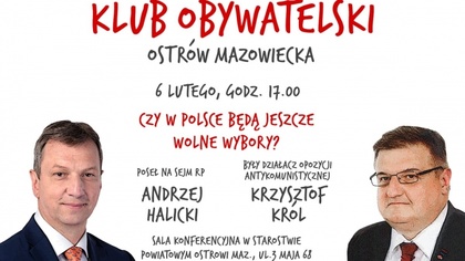 Ostrów Mazowiecka - W Ostrowi Mazowieckiej odbędzie się spotkanie Klubu Obywatel