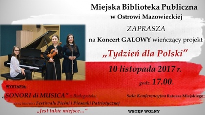 Ostrów Mazowiecka - Miejska Biblioteka Publiczna w Ostrowi Mazowieckiej zaprasza