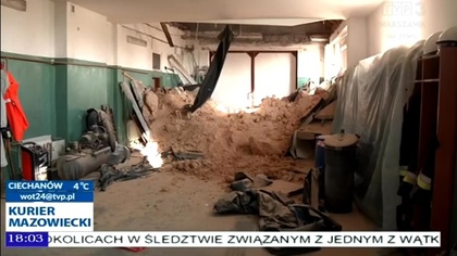 Ostrów Mazowiecka - Podczas prac budowlanych prowadzonych w remizie strażackiej 